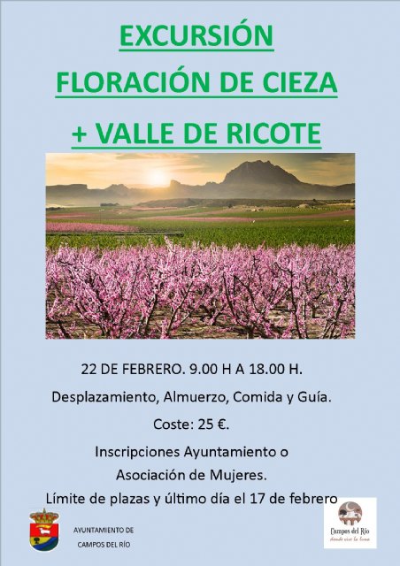 Igualdad organiza una excursión a la floración de Cieza y el Valle de Ricote
